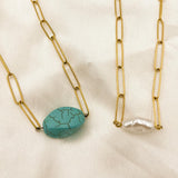 Paperclip Pendant Drop Necklace