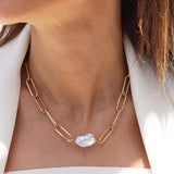 Paperclip Pendant Drop Necklace