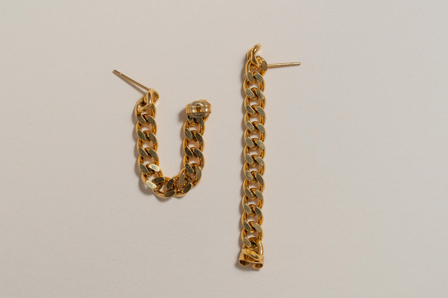 Curb Chain Wrap Earrings