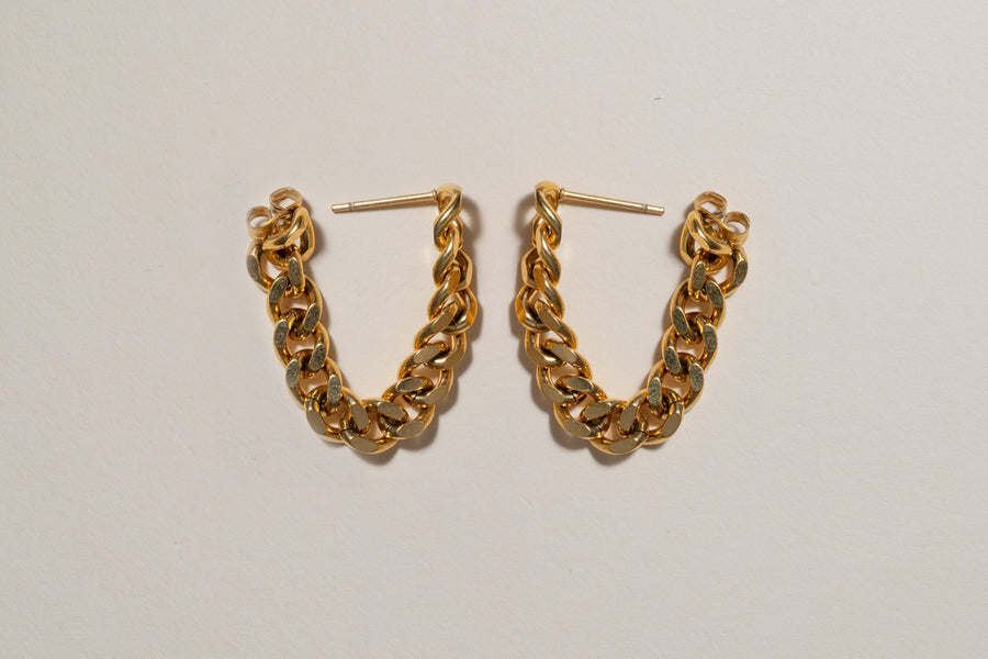 Curb Chain Wrap Earrings