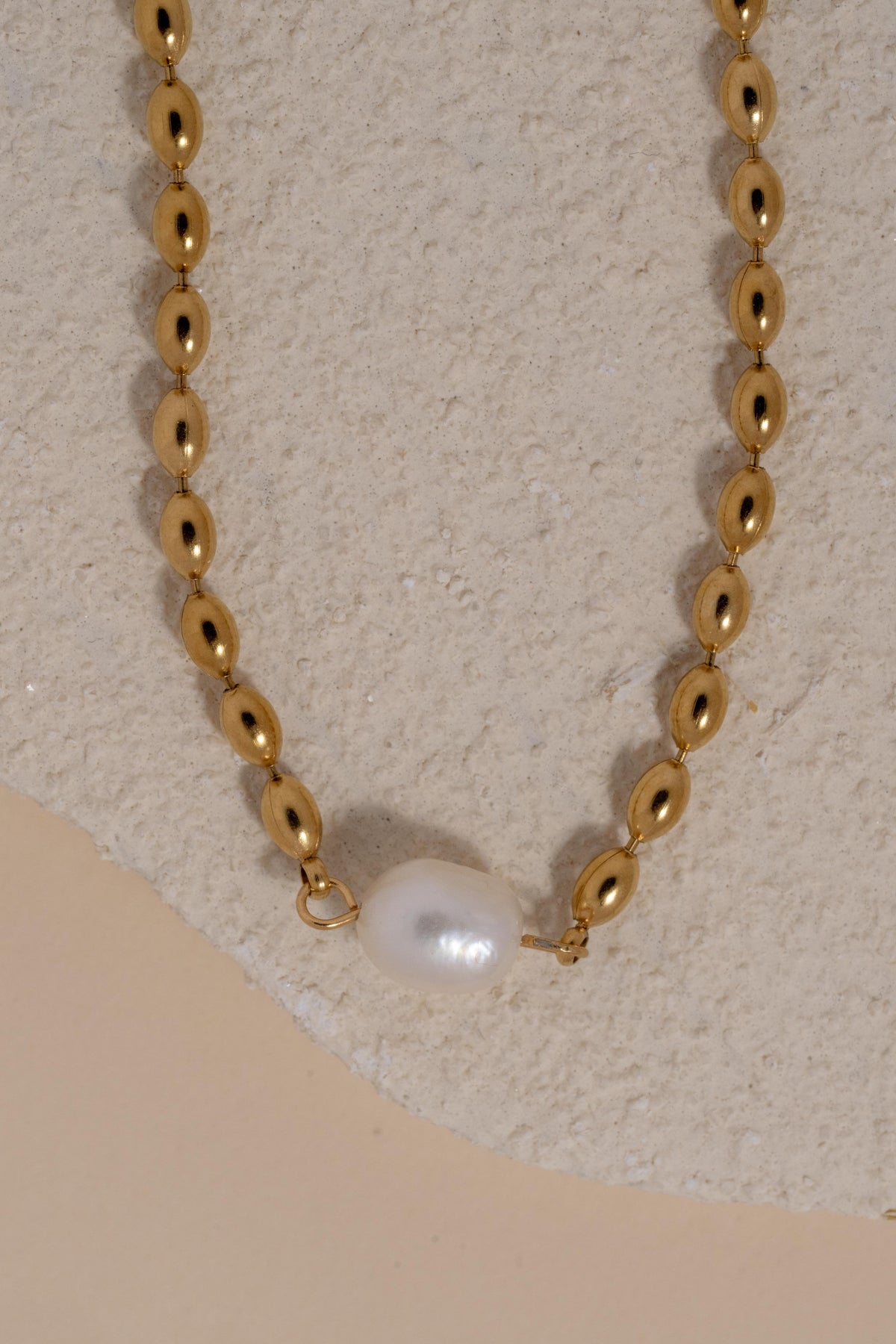 Beaded Single Pearl Necklace