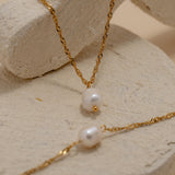 Twisted Pearl Drop Necklace Set
