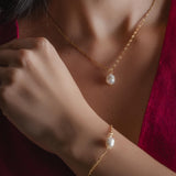Twisted Pearl Drop Necklace Set