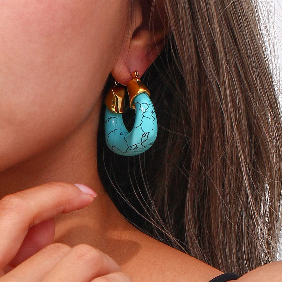 Chunky Turquoise Hoops