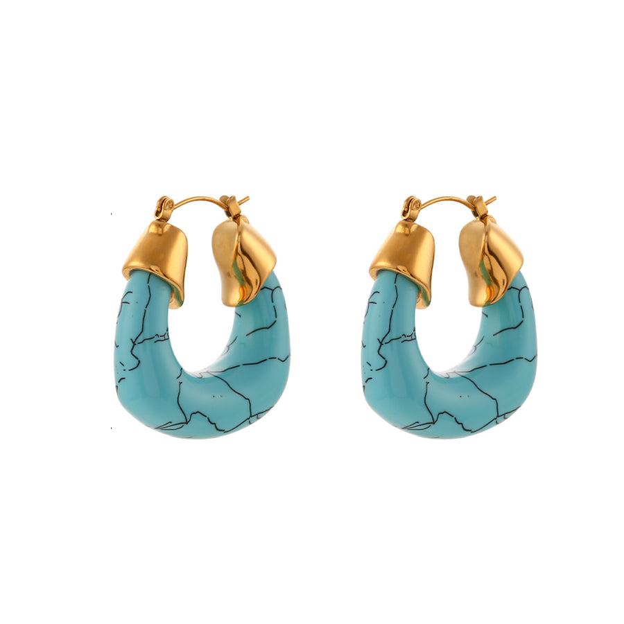 Chunky Turquoise Hoops