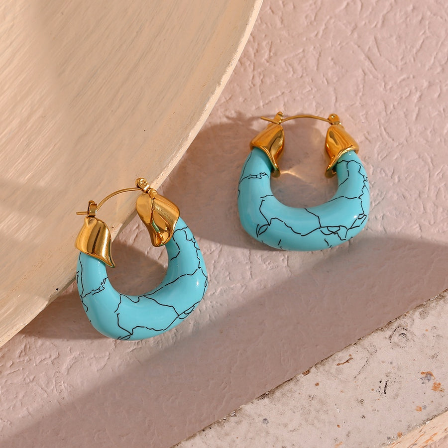 Chunky Turquoise Hoops