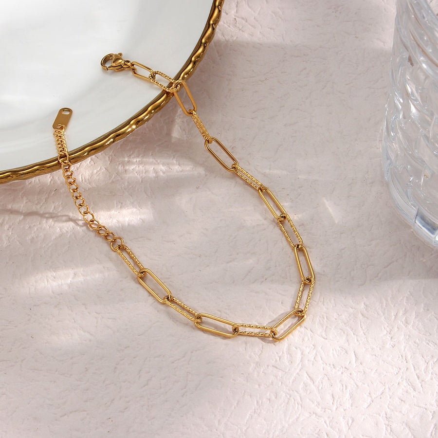 Paperclip Chain Bracelet | Hammered