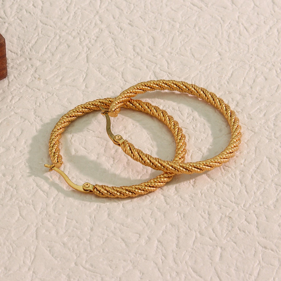 Twisted Rope Chain Hoops