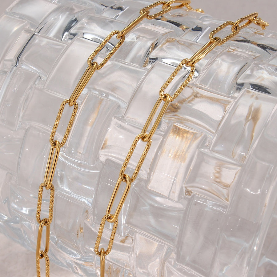 Paperclip Chain Bracelet | Hammered