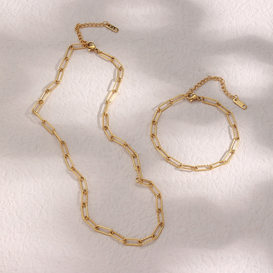 Paperclip Chain Necklace | Hammered